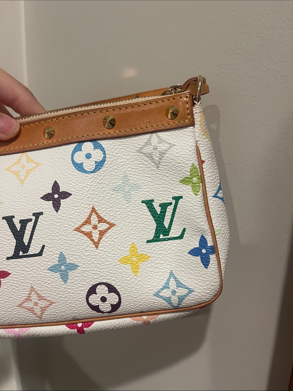 Louis Vuitton Multicolor Monogram White Mini Pochette- murakami - Picture 4 of 6